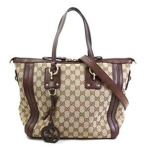 GUCCI handbag shoulder bag GG canvas brown ladies 247281 h31120a